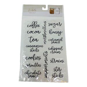Kitchen Labels Vinyl Decal Sticker For Canister Jars Storage Organize New Black